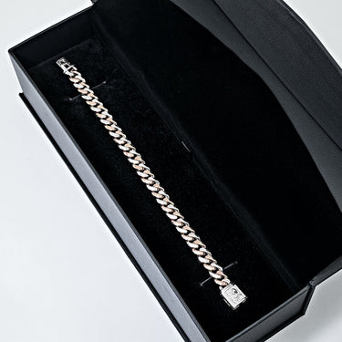 14K Two Tone Gold Cuban Bracelet 9.5 mm